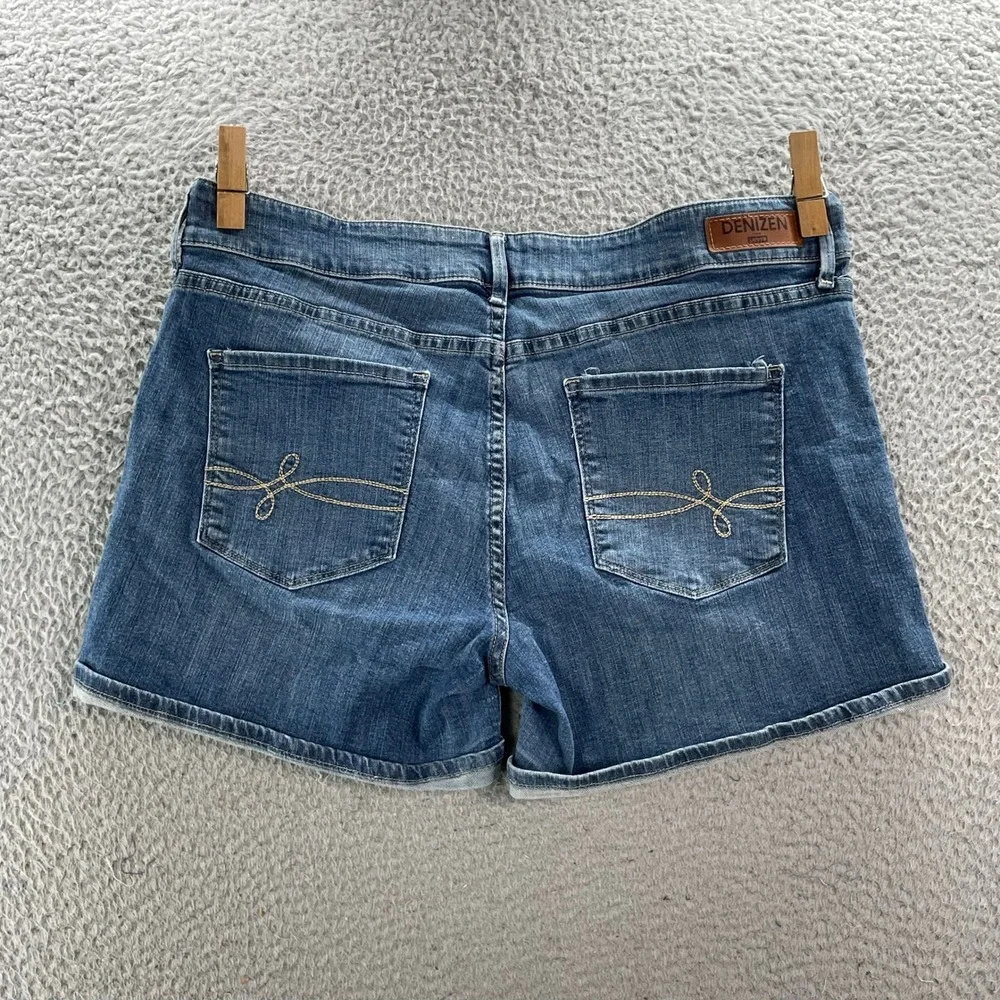 Denizen Denim Shorts Womens 16 Blue Medium Wash Cuffed Mid Rise Casual Academia